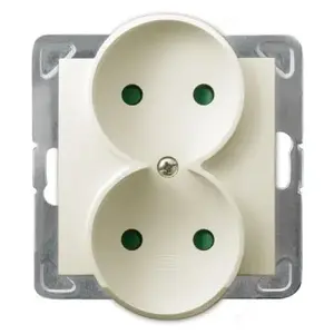 Socket outlet Ospel GP-2YRP/m/27 — 16 A, IP20, 71×71×45 mm
