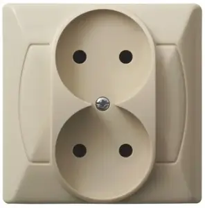 Kontaktligzda Ospel GP-2A/01, 16 A, IP20, bēša, 82×82×44 mm