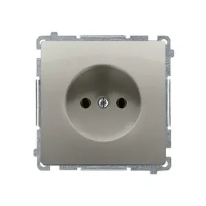 Electrical socket outlet Kontakt-Simon BMG1.01/29 — Satin steel, IP20, 250 V, 75×75×40.5 mm