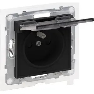 Electrical outlet Legrand SUNO 2P+E IP44 16A 250V with automatic clamps and shutter, Black