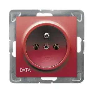 Розетка Ospel GP-1YZD/m/00 — 16 A, IP20, 71×71×37 мм, белая