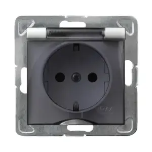 Socket outlet Ospel GPH-1YS/m/00/d, IP44, 16 A, White, 71×71×44 mm