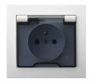 Socket outlet Ospel GPH-1WZ/00/d IP44 16A white, 88×45×83 mm