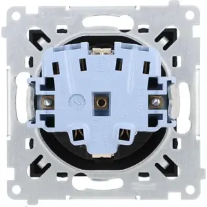 Розетка Kontakt-Simon Simon 54 Schuko (модуль) с защитными шторками 16A 250V быстрозажим чёрный мат DGSz1CZ.01/49