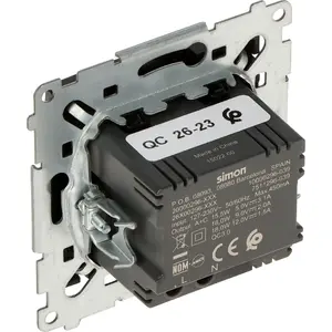 Wall USB Charging Socket Kontakt-Simon DEC2CA.01/49-SIMON54 — 5V DC, 3.1A