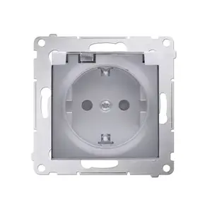 Розетка Kontakt-Simon DGSZ1BZ.01/43A, IP44, 250 В, серебристая, пластиковый корпус, 84×47.5×89 мм