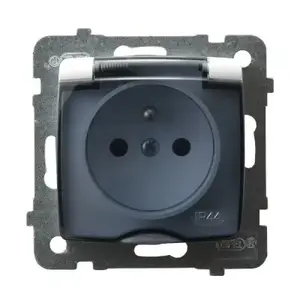 Socket outlet Ospel GPH-1SZ/m/00/d, IP44, 16 A, White, 71×71×42 mm