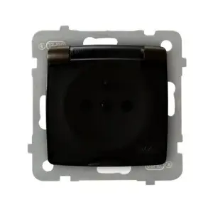 Socket outlet Ospel GPH-1SZ/m/40/d, IP44 protected, 16 A, brown, 71×71×42 mm