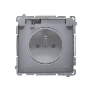 Розетка Kontakt-Simon BMGZ1B.01/43A, серебристая, IP44, 250 В, пластик, 75×75×50 мм
