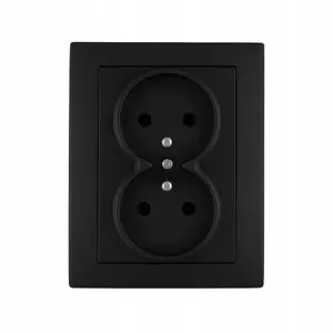 Double wall socket with earth VCX LC 16, 16 A, black