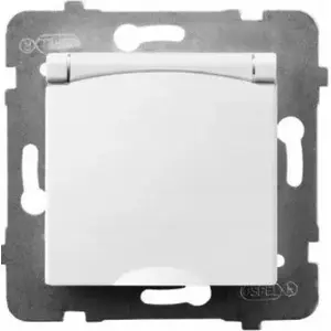 Socket outlet Ospel Aria GPH-1UZ/m/00/W single with grounding IP44 white