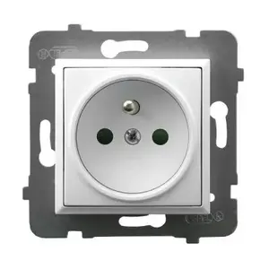 Socket outlet Ospel GP-1UZP/m/00 — 16 A, IP20, 71×71×38 mm, white