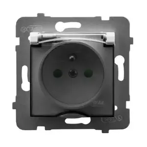 Socket-outlet Ospel GPH-1UZP/m/00/d, IP44, 16 A, White, 71×71×42 mm