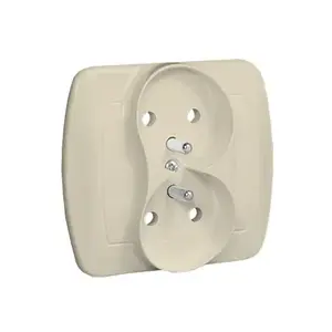 Socket-outlet Kontakt-Simon AGZ2/12, beige, plastic housing, IP20, 250 V, 90×37.5×80.5 mm