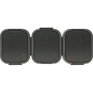 Abex NT-316 B2 IP44 splashproof trīskāršs kontaktligzda 3x2P+Z ar vāku, pelēks/melns
