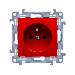 Розетка Kontakt-Simon CGZ1Z.01/22 красная, пластиковый корпус, IP20, 250 В, 77×77×37.5 мм
