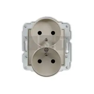 Механизм розетки Karlik 60MGPR-2zp двойной с заземлением 2x(2P+Z) тауп