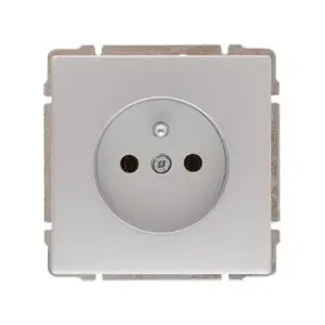 Socket outlet KOS single with earth and shutter 16A 250V aluminium KOS66 (664034)