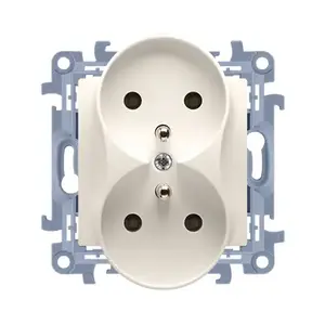 Socket-outlet Kontakt-Simon CGZ2M.01/41 — white plastic, IP20, 250 V, 77×77×46 mm
