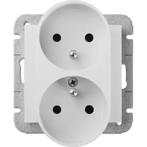 Double electrical outlet with grounding ELEKTROPLAST Sentia 1443-10 white