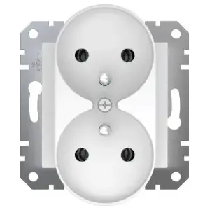 Schneider Electric double socket with earth and switch EPH9810221 white