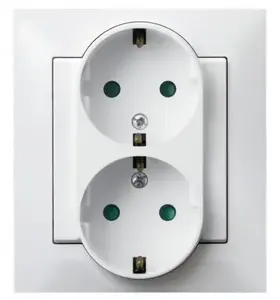 Розетка Ospel GP-2YSP/00 белая, 16 А, IP20, 84×48×90 мм