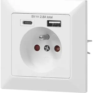 Wall Socket ORNO OR-AE-13232 single 2P+Z with 2x USB charging ports