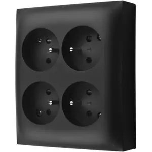 Socket outlet four-gang with earth Kontakt-Simon Aquaclick ACGZN4/49 IP20 black