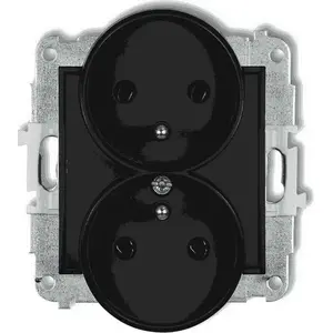 Двойная розетка с USB Karlik 12MGPR-2z черный мат — 2 гнезда, 1 USB