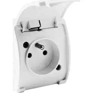 Doktorvolt surface-mounted single grounded socket IP44 white model 161-01