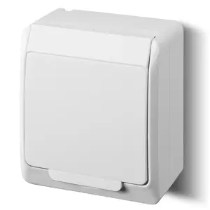 Накладная розетка ELEKTROPLAST GNT Hermes 2P+Z с крышкой, белая