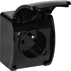 Розетка одиночная ORNO 2P+Z Aquatic OR-OE-7105/B