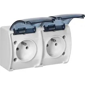 Socket outlet double ORNO OR-OE-7106/WT 2x 2P+Z Aquatic