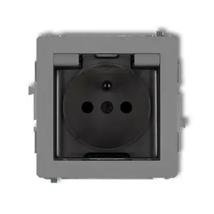 Electrical socket outlet Karlik 27DGPB-1zd, IP44, 250 V, 16 A