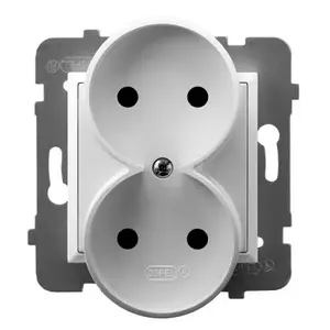 Socket-outlet Ospel GP-2UR/m/00 white 16 A IP20 71×71×45 mm