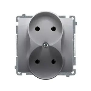 Розетка Kontakt-Simon BMG2M.01/21 — нержавеющая сталь, 250 В, IP20, 75×45×80 мм