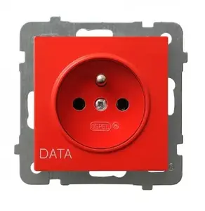 Socket outlet Ospel GP-1GZD/m/00, 16 A, IP20, White, 71×71×39 mm