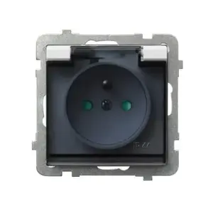Розетка Ospel GPH-1RZP/m/00/d — 16 A, IP44, белая, 71×71×42 мм
