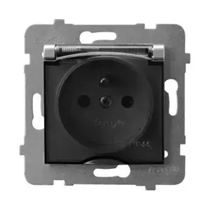 Socket outlet Ospel GPH-1UZ/m/18/d, IP44, 16 A, Silver, 71×71×42 mm
