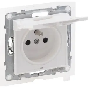 Розетка Legrand SUNO 2P+З IP44 16 A 250 V~ с автоматическими клеммами и шторкой, белая