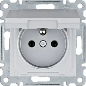 Barošanas kontaktligzda ar zemējumu un vāciņu Hager WL1122 16 A / 250 VAC, sudraba