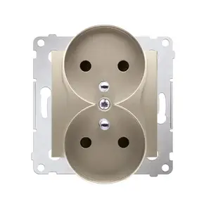 Розетка‑выключатель Kontakt‑Simon DGZ2MZN.01/44 — золото, IP20, 250 В, 75×46×81 мм