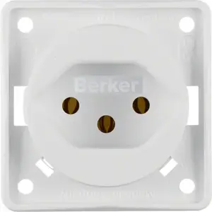 Socket outlet Hager Type J 2P+E 10 A 250 V White matt, screw installation (pack of 10)