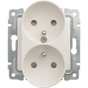 Electrical double socket KOS Vena with earth and shutter 16A 250V white