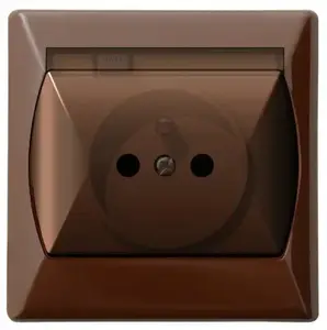 Socket-outlet Ospel GPH-1AZ/24/d — IP44, 16 A, brown, 85×85×42 mm