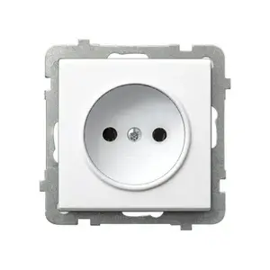 Socket outlet Ospel GP-1R/m/00, 16 A, IP20, White, 71×71×38 mm