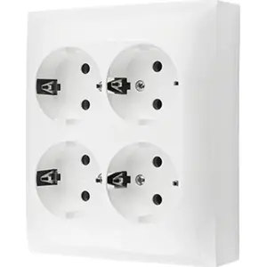 Socket outlet Kontakt-Simon Aquaclick Schuko 4-gang IP20 white ACGSZN4/11