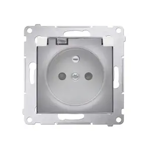 Розетка-выход Kontakt-Simon DGZ1BZ.01/43A, IP44, 250 В, пластик, 84×45×89 мм, серебристая