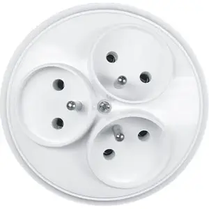Power outlet Timex PT-36C BI triple socket with USB, flush mount, white
