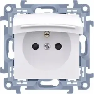 Розетка одиночная для версии IP44, Kontakt-Simon CGZ1BCU.01/11, 16A, крышка в цвете корпуса белая, без уплотнителя